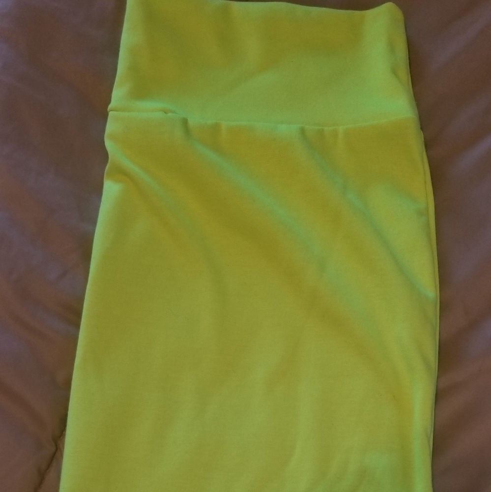 Lularoe Cassie Skirt Neon Yellow